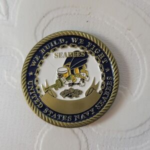 US Navy Seabees Challenge Coin WE BUILD WE FIGHT‎ Military Collectible